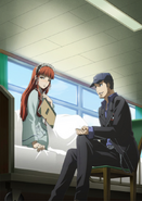 Chidori being visited by Junpei