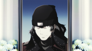 Shinjiro's memorial portrait at his funeral