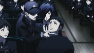 Junpei pissed at another student for calling Shinjiro some punk