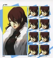 Concept art of Mitsuru's expressions