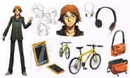 Yosuke's concept design and items.