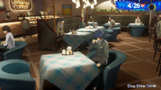 The interior of Chagall Café as it appears in Persona 3 Reload.