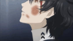 Goro Akechi shooting the "protagonist."