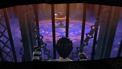 The protagonist's heart reflected by the .