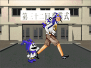 Mark wearing a shirt that has a Pyro Jack print on it in Megami Ibunroku Persona Digital Collection