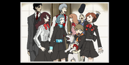 Takeharu in a photo with SEES in Persona 3 Portable (female protagonist's route)