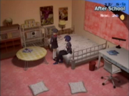 Yuko and the Protagonist in her bedroom.