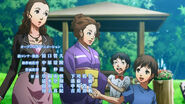 Kaneko getting along with his mother during the credits