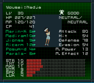 Nadja's status in Shin Megami Tensei II