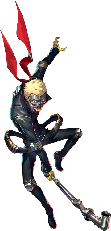 Ryuji sakamoto protecting with his gun