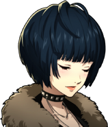 Takemi blushing (Winter coat)