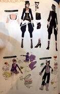 Concept artwork of Kiria's outfits