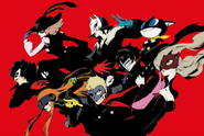 Illustration of the main members of Phantom Thieves of Hearts