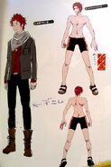 Concept artwork of Touma's outfits