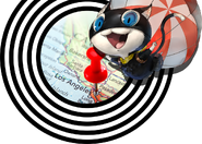 Morgana parachuting into Los Angeles, California for E3