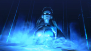 Sophia transforms into a large statue during fusion.