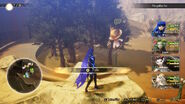 The Nahobino standing near a Miman-marking Cironnup in Nagatacho in Shin Megami Tensei V.