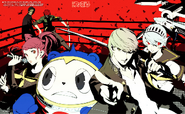 Artwork of Yu, Teddie, Rise, Labrys, Adachi and Sho