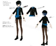 Concept art of Naoto's original costume
