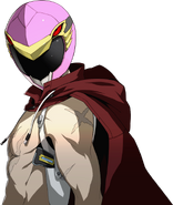 Akihiko wearing Yukari's helmet