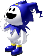 Jack Frost as he appears in the Devil Children Card Game. This illustration was initially drawn by Kazuma Kaneko as card artwork and later reused in SMT NINE, SMT Dx2 and Persona 4.
