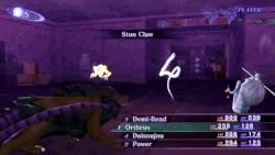 Stun Claw being casted in Shin Megami Tensei III: Nocturne.