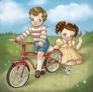 "Training Wheels" storybook image featuring Cry Baby and Johnny.