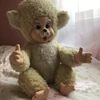Vintage plush body rubber face bear US$70