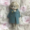 Vintage 1920s bisque doll with little blue coat US$35