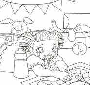 Play Date Illustration from Cry Baby Coloring Book.