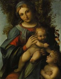 Antonio da Correggio, Madonna and Child with infant St John the Baptist, 1514–1515