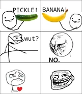 Two characters arguing about food