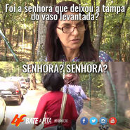 Foi a senhora que deixou a tampa do vaso levantada.