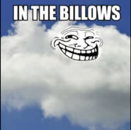 Trollface in the billows or in the clouds.