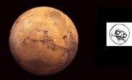 a comparison with mars' view from space with the me gusta face