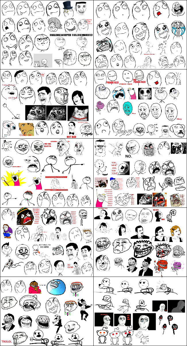 Rage comics, All meme faces, Meme faces