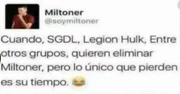 Mensaje de Miltoner sobre la declaración de guerra