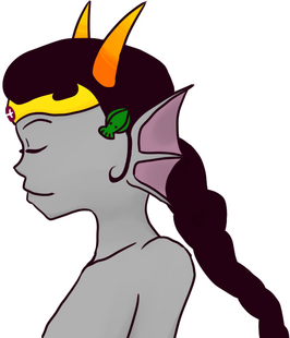 Another RP fanart where a Kanaya in RRPT braids Feferi's hair.