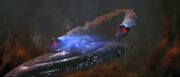 Enterprise E hit by photon torpedoes fired from Son'a Battlecruisers