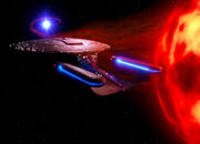 Enterprise drifts towards stellar matter
