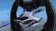 The RRW Temkhuae, a standard Aves-class, at the Noonian Soong Spire.