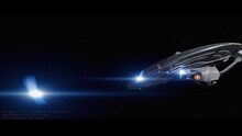 Enterprise firing quantum torpedoes
