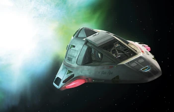 A view of the Flyer-class Heavy Shuttle