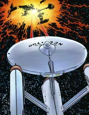 Die USS Constitution attackiert die Klingonen.