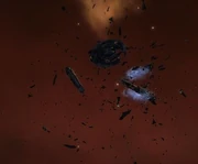 Die Überreste der USS Callisto.