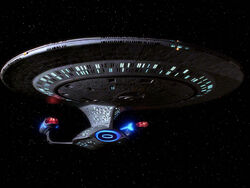 The Enterprise-D, a Galaxy-class starship