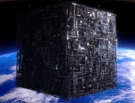Borg cube orbits Earth, remastered.webp