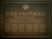 USS Sao Paulo dedication plaque