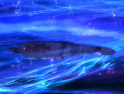 USS Defiant in Bajoran wormhole