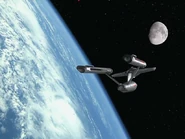 The Enterprise in orbit of a more realistic Earth